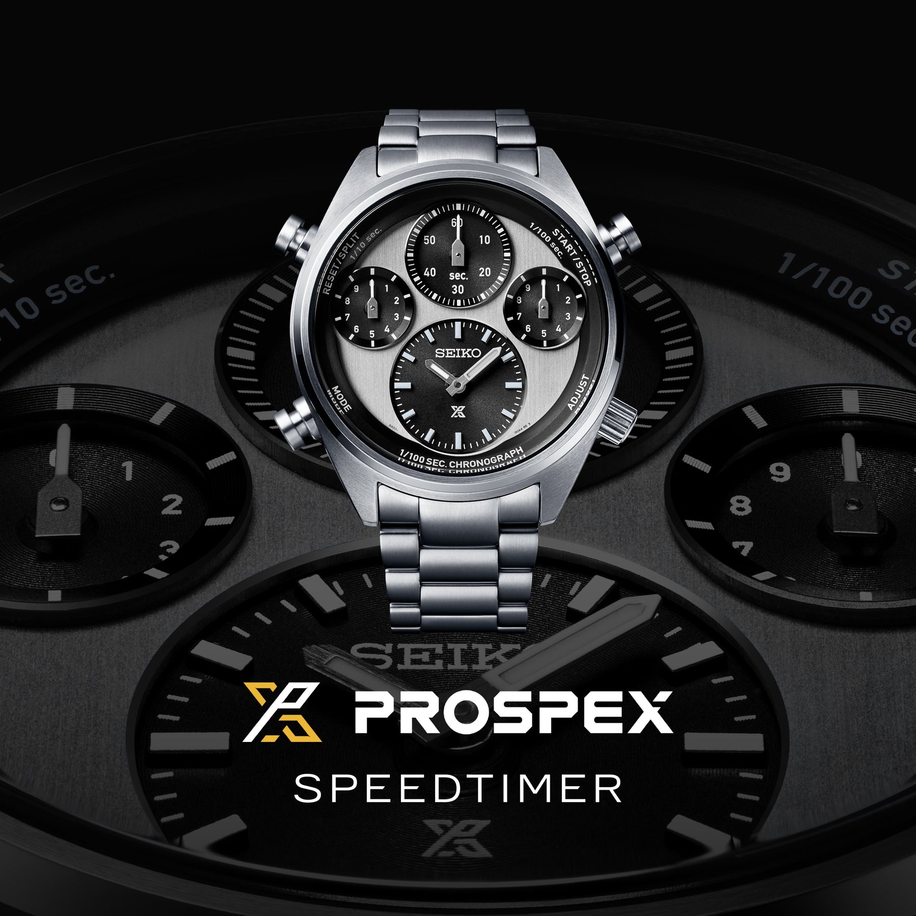 セイコー SEIKO PROSPEX 腕時計 メンズ SBER001 プロスペックス スピードタイマー ソーラー ホワイト/ブラックxシルバー アナログ表示