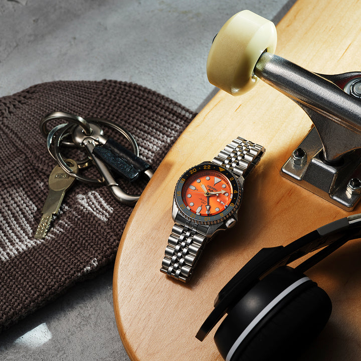 試着のみ SEIKO 5 Sports SSK005KC オレンジボーイ GMT マ*坊様 試着